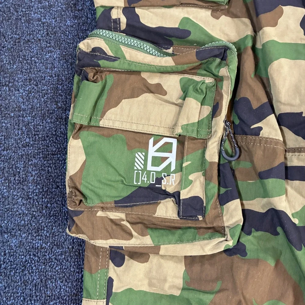 Smoke Rise Cargo Pants Mens Large Camo Tactical Utility Streetwear Multi Pocket